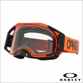 Maschera OAKLEY AIRBRAKE MX MOTO ORANGE B1B lente chiara motocross Enduro 