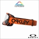 Maschera OAKLEY AIRBRAKE MX MOTO ORANGE B1B lente chiara motocross Enduro 