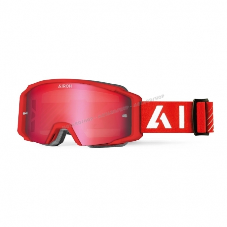 Maschera motocross AIROH BLAST XR1 rossa lente specchiata enduro quad