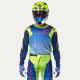 Completo Alpinestars RACER HOEN 2024 giallo fluo e blu motocross enduro Quad