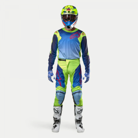 Completo Alpinestars RACER HOEN 2024 giallo fluo e blu motocross enduro Quad