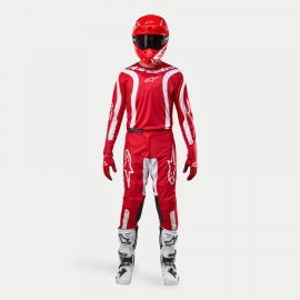 Completo motocross Alpinestars FLUID LURV 2024 rosso e bianco enduro Quad