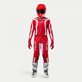 Completo motocross Alpinestars FLUID LURV rosso e bianco enduro Quad