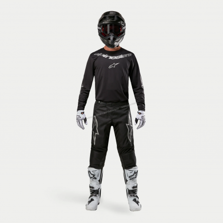 Completo motocross Alpinestars FLUID GRAPHITE nero 2024 enduro Quad