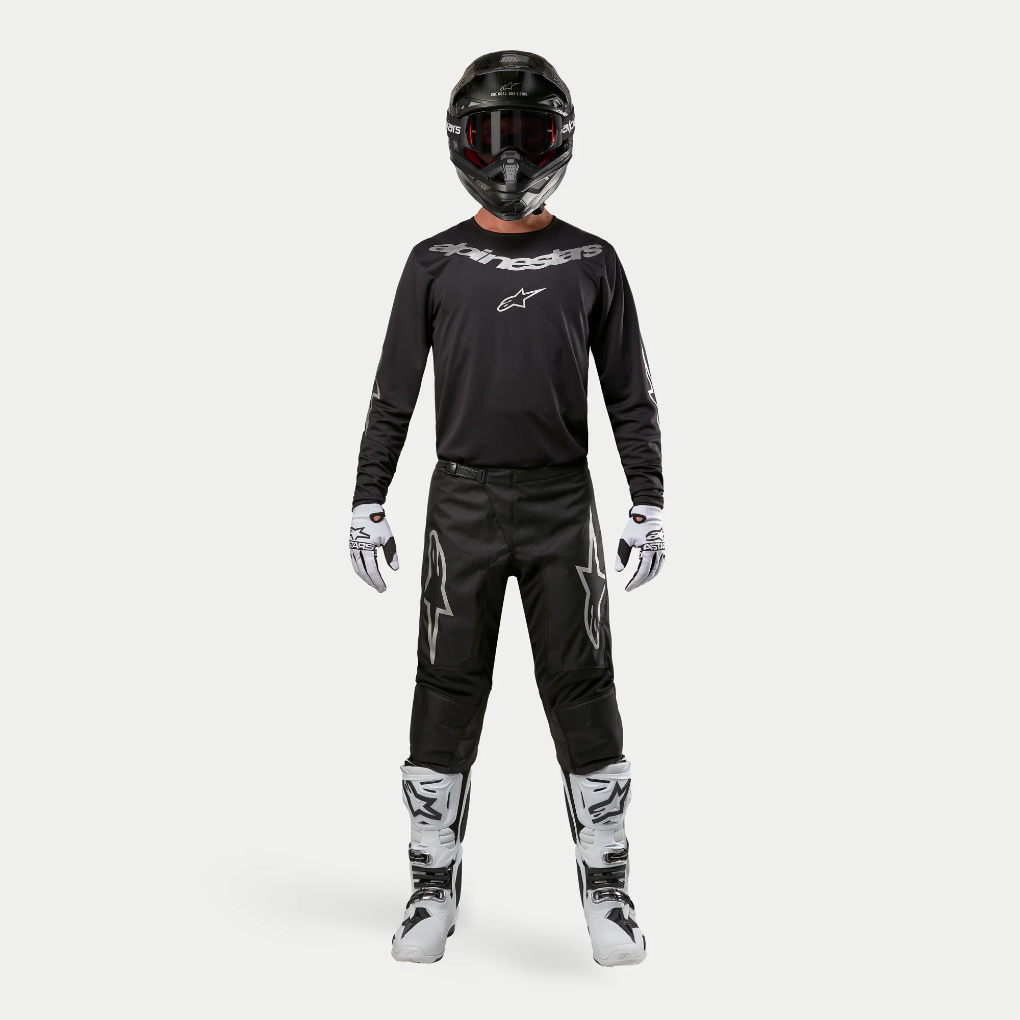 Completo motocross Alpinestars FLUID GRAPHITE nero 2024