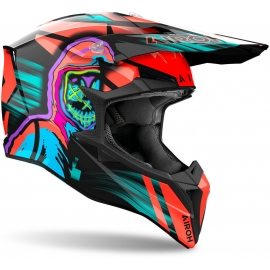 CASCO AIROH WRAAAP CYBER arancio fluo motocross, enduro 