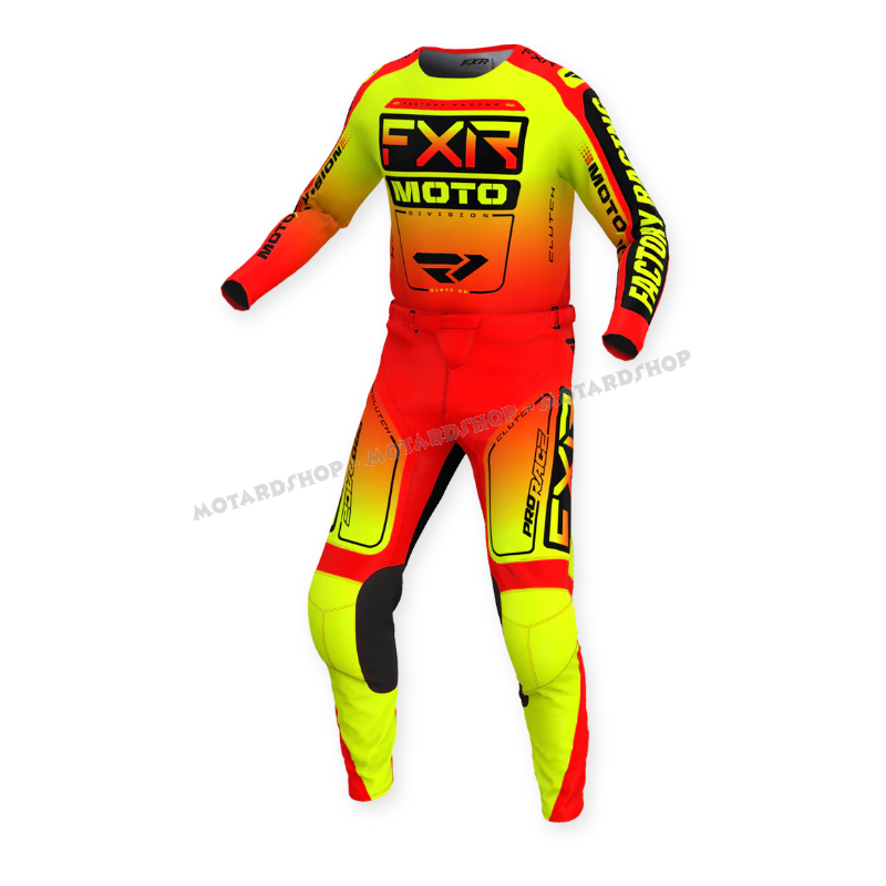 Completo FXR CLUTCH BAMBINO inferno giallo rosso motocross enduro quad