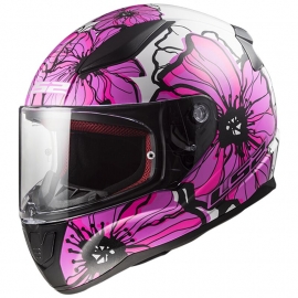 CASCO Integrale LS2 FF353 RAPID II POPPIES rosa moto strada scooter