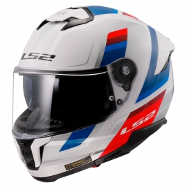 Casco Integrale LS2 FF808 STREAM II VINTAGE bianco blu rosso moto da strada scooter