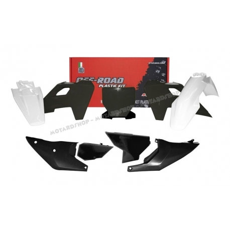 RTECH KIT PLASTICHE HUSQVARNA TC/FC 23/24 TX/FX 23/24  colore NERO BIANCO