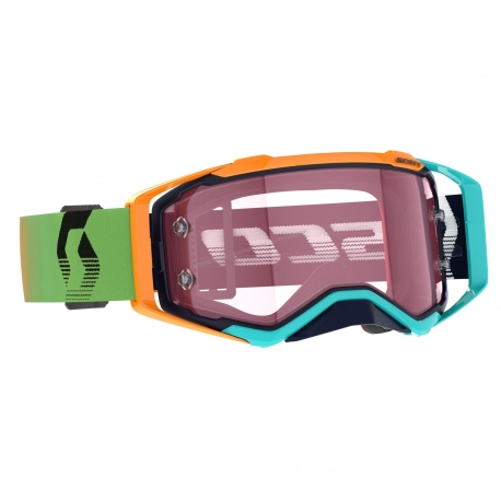 Maschera SCOTT PROSPECT AMPLIFER blu arancio lente rosa  motocross enduro dh