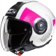 Casco JET HJC i40N PYLE bianco nero rosa moto da strada scooter