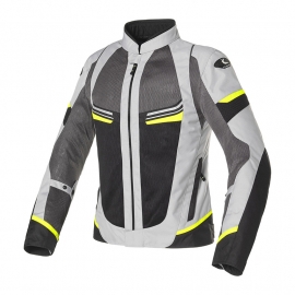 Giacca CLOVER AIRJET 5 grigia gialla ventilata moto strada granturismo