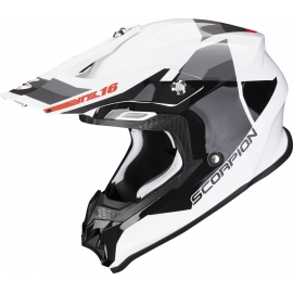 Casco SCORPION VX-16 EVO AIR SPECTRUM bianco grigio motocross enduro
