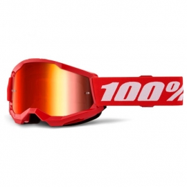 Maschera 100% STRATA 2 ROSSA lente specchiata rossa Motocross Enduro Mtb