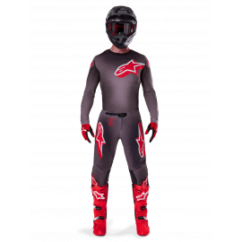 Completo motocross Alpinestars SUPERTECH LIPAN 2025 grigio e rosso enduro Quad