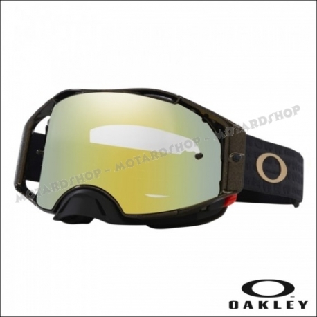 Maschera OAKLEY AIRBRAKE MX 50th ANNIVERSARIO 24K lente iridium motocross Enduro 