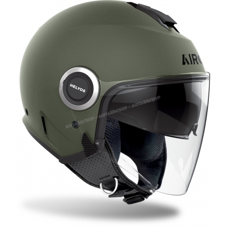 Casco AIROH HELIOS COLOR verde militare scooter vespa moto 