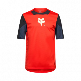 Maglia manica corta BAMBINO FOX DEFEND ELEVATED  25  rosso fluo Downhill ENDURO MTB