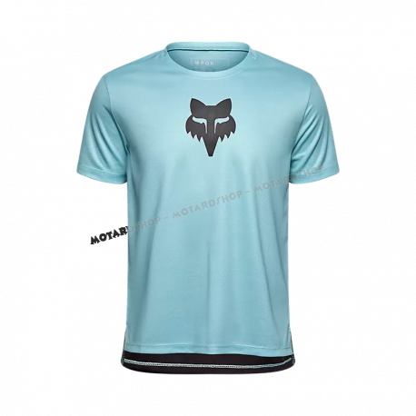 Maglietta FOX RANGER HEAD per ragazzi  azzurro vintage Dh ENDURO MTB