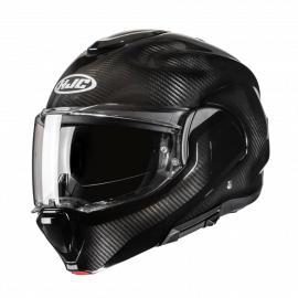 Casco modulare convertibile HJC F100 nero carbon moto da strada gran turismo