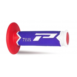 PROGRIP MANOPOLA 788 TRIPLA MESCOLA bianco blu rosso motocross enduro quad