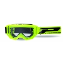  Maschera PROGRIP 3300 VISION giallo fluo lente trasparente motocross enduro mtb