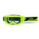  Maschera PROGRIP 3300 VISION giallo fluo lente trasparente motocross enduro mtb