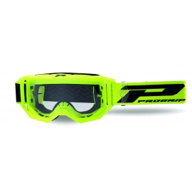  Maschera PROGRIP 3300 VISION giallo fluo lente trasparente motocross enduro mtb