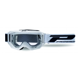  Maschera PROGRIP 3300 VISION bianca lente trasparente motocross enduro mtb