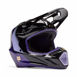 CASCO FOX V3 DRIP 2026 nero e viola motocross enduro calottta in fibra di vetro composito 