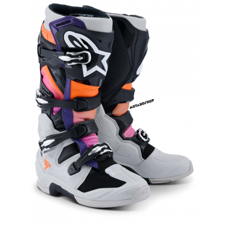 Stivale ALPINESTARS TECH 7 nero grigio arancione viola enduro quad