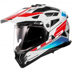 CASCO LS2 MX702 PIONEER 2 NAMIB bianco blu rosso enduro stradale