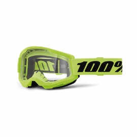 Maschera 100% STRATA 2 gialla lente trasparente Motocross Enduro Mtb