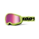 Maschera 100% STRATA 2 giallo fluo lente specchiata rossa Motocross Enduro Mtb