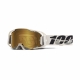 Maschera 100% ARMATIC PITCH bianca lente specchiata oro Motocross Enduro Mtb