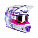 Casco motocross LEATT 7.5 V26 viola con maschera enduro quad 