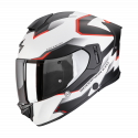 Casco SCORPION EXO-530 AIR  CLIP bianco nero e rosso OPACO moto strada 