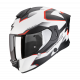 Casco SCORPION EXO-530 AIR  CLIP bianco nero e rosso OPACO moto strada 