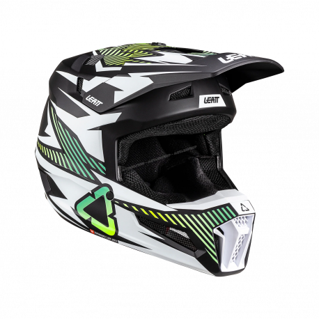 Casco motocross LEATT 3.5 V26 nero verde enduro quad