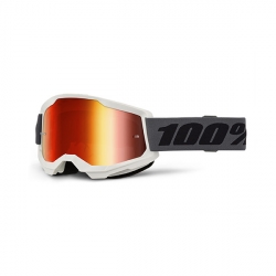 Maschera 100% STRATA 2 grigia lente specchiata rossa Motocross Enduro Mtb