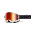 Maschera 100% STRATA 2 grigia lente specchiata rossa Motocross Enduro Mtb