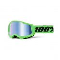 Maschera 100% STRATA 2 verde lente specchiata blu Motocross Enduro Mtb