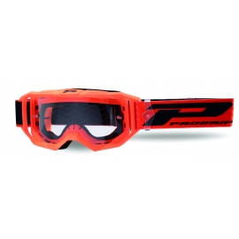  Maschera PROGRIP 3300 VISION arancione lente trasparente motocross enduro mtb