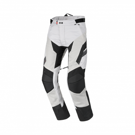 Pantalone Macna QARGON in rete ventilata bianchi e neri con protezioni moto 