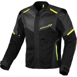 Giacca moto MACNA ORCANO 2.0 ventilata alta visibilità nero