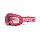 Maschera 100% STRATA 2 ROSA  lente trasparente Motocross Enduro Mtb