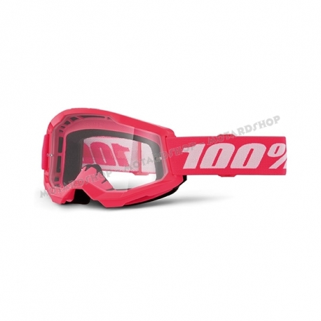 Maschera 100% STRATA 2 ROSA  lente trasparente Motocross Enduro Mtb