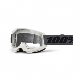 Maschera 100% STRATA 2 GRIGIA  lente trasparente Motocross Enduro Mtb