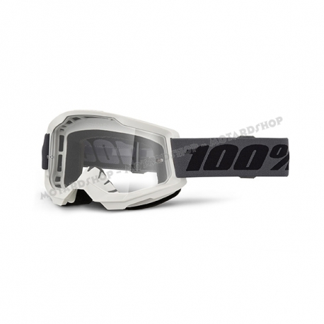 Maschera 100% STRATA 2 GRIGIA  lente trasparente Motocross Enduro Mtb